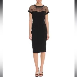 Maggy London Illusion Dress, Size US4, Black